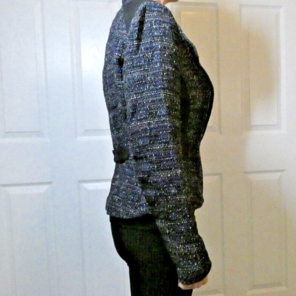WHBM Jacket Black Classic Office Suit Blazer Tweed Multicolor Dress-up Size 6 - Picture 3 of 11